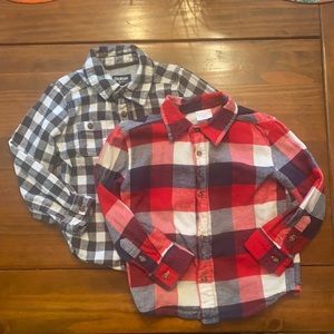 Two boys 4T flannel button downs
